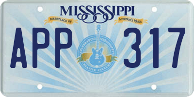 MS license plate APP317