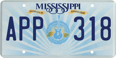 MS license plate APP318
