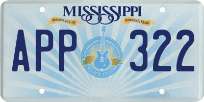 MS license plate APP322
