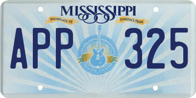MS license plate APP325
