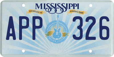 MS license plate APP326