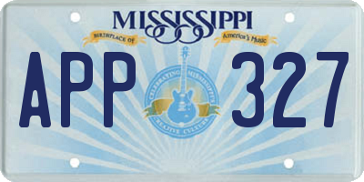 MS license plate APP327
