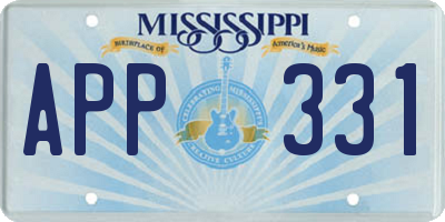 MS license plate APP331