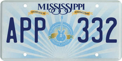 MS license plate APP332