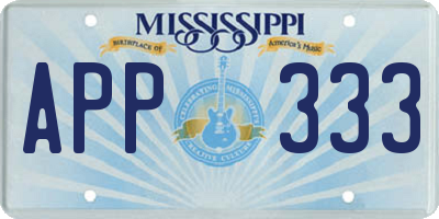 MS license plate APP333