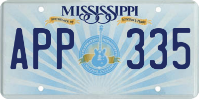 MS license plate APP335