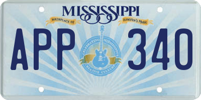 MS license plate APP340
