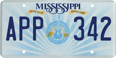MS license plate APP342