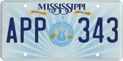 MS license plate APP343