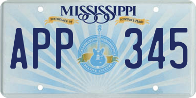 MS license plate APP345