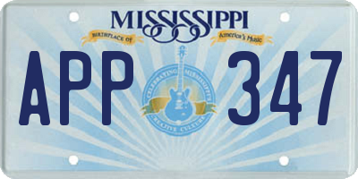 MS license plate APP347