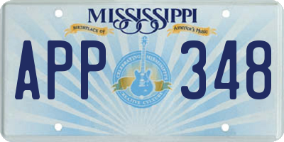 MS license plate APP348