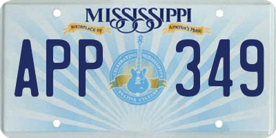MS license plate APP349