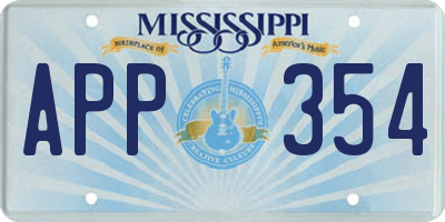 MS license plate APP354