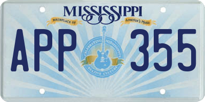 MS license plate APP355