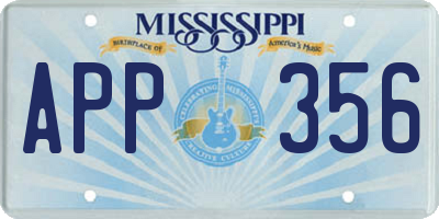 MS license plate APP356