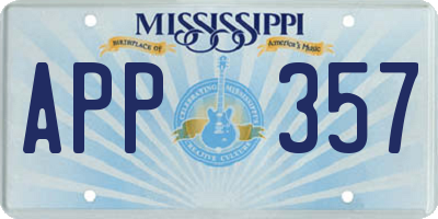 MS license plate APP357