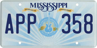 MS license plate APP358