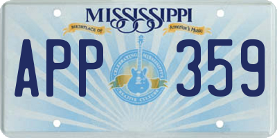MS license plate APP359