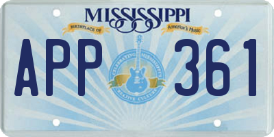 MS license plate APP361