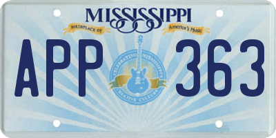 MS license plate APP363