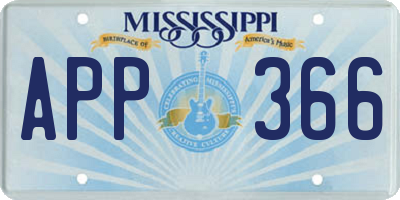 MS license plate APP366