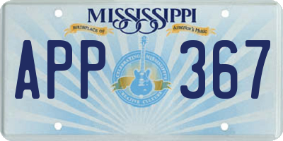 MS license plate APP367
