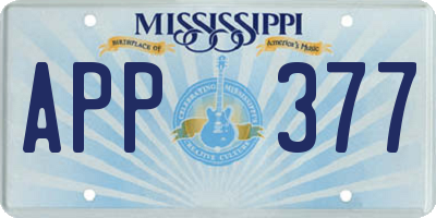 MS license plate APP377
