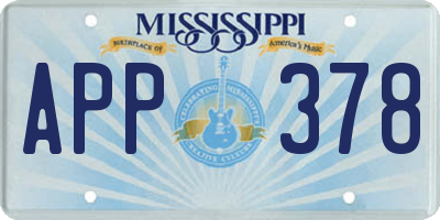 MS license plate APP378