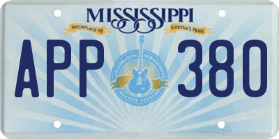 MS license plate APP380