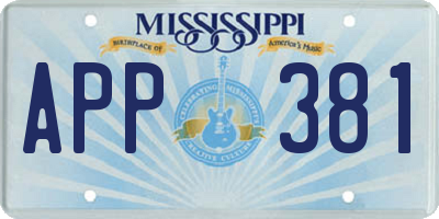 MS license plate APP381