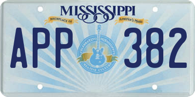 MS license plate APP382