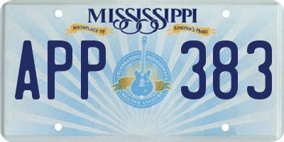 MS license plate APP383