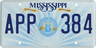 MS license plate APP384