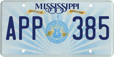 MS license plate APP385