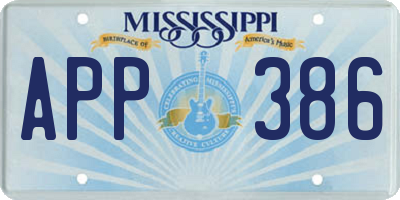 MS license plate APP386
