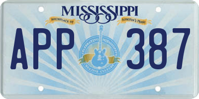 MS license plate APP387