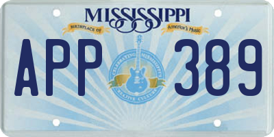 MS license plate APP389