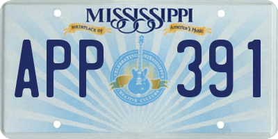 MS license plate APP391