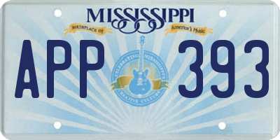 MS license plate APP393