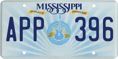 MS license plate APP396