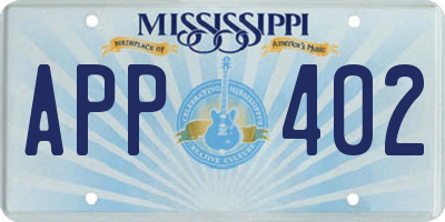 MS license plate APP402