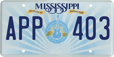 MS license plate APP403