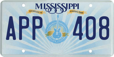 MS license plate APP408