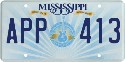 MS license plate APP413