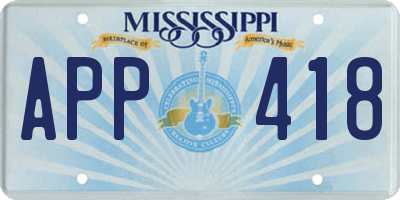 MS license plate APP418