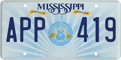 MS license plate APP419