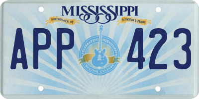 MS license plate APP423