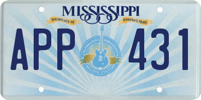 MS license plate APP431