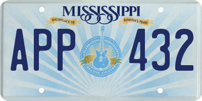 MS license plate APP432